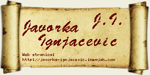 Javorka Ignjačević vizit kartica